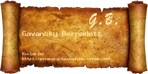 Gavansky Bernadett névjegykártya