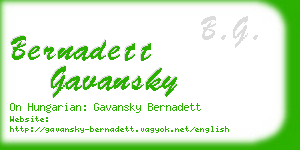 bernadett gavansky business card